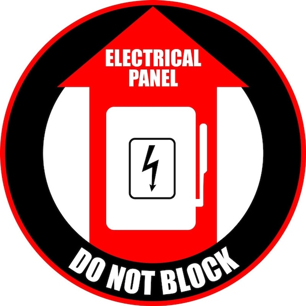 Electrical Panel Floor Sign- Do Not Block 16in Diameter Non Slip Floor Sign